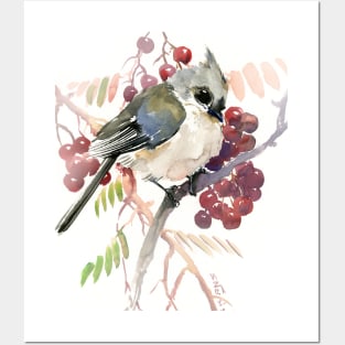 Titmouse and Berries Posters and Art